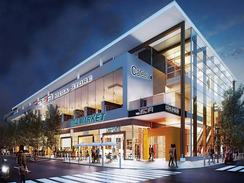 Mall comercial cu cadru din oțel